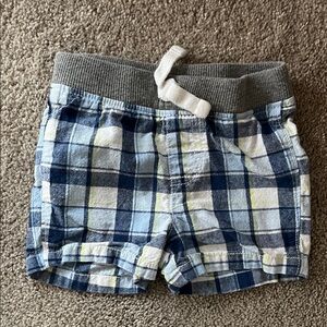 Jumping Beans Blue Plaid Baby Shorts